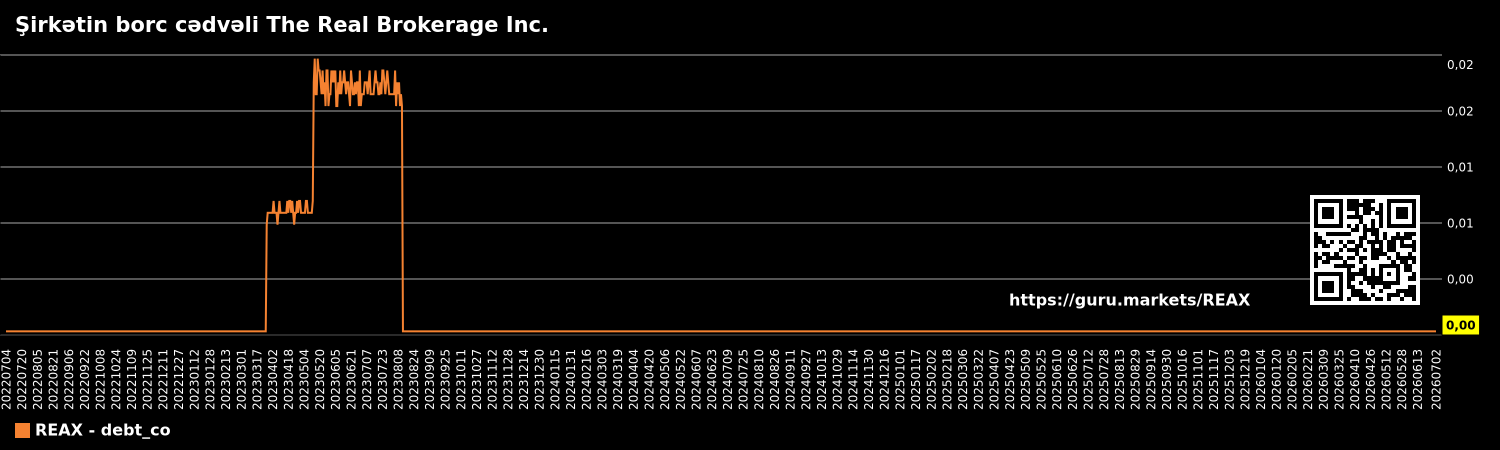Şirkətin borc cədvəli The Real Brokerage Inc.